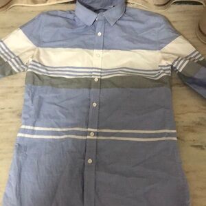 blue long sleeve shirt